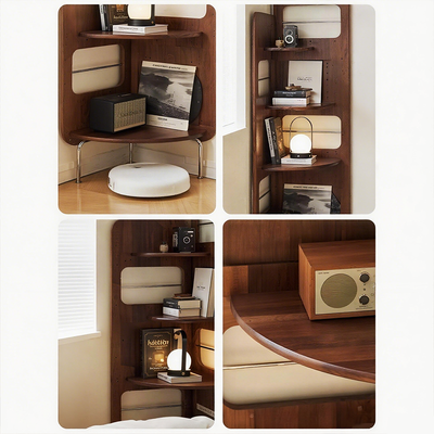 Corner Cabinet, Solid Wood Shelving Unit, Triangular Living Room Floor Bookcase, Corner Kitchen Cabinet, Multi-Tier Display Cabinet