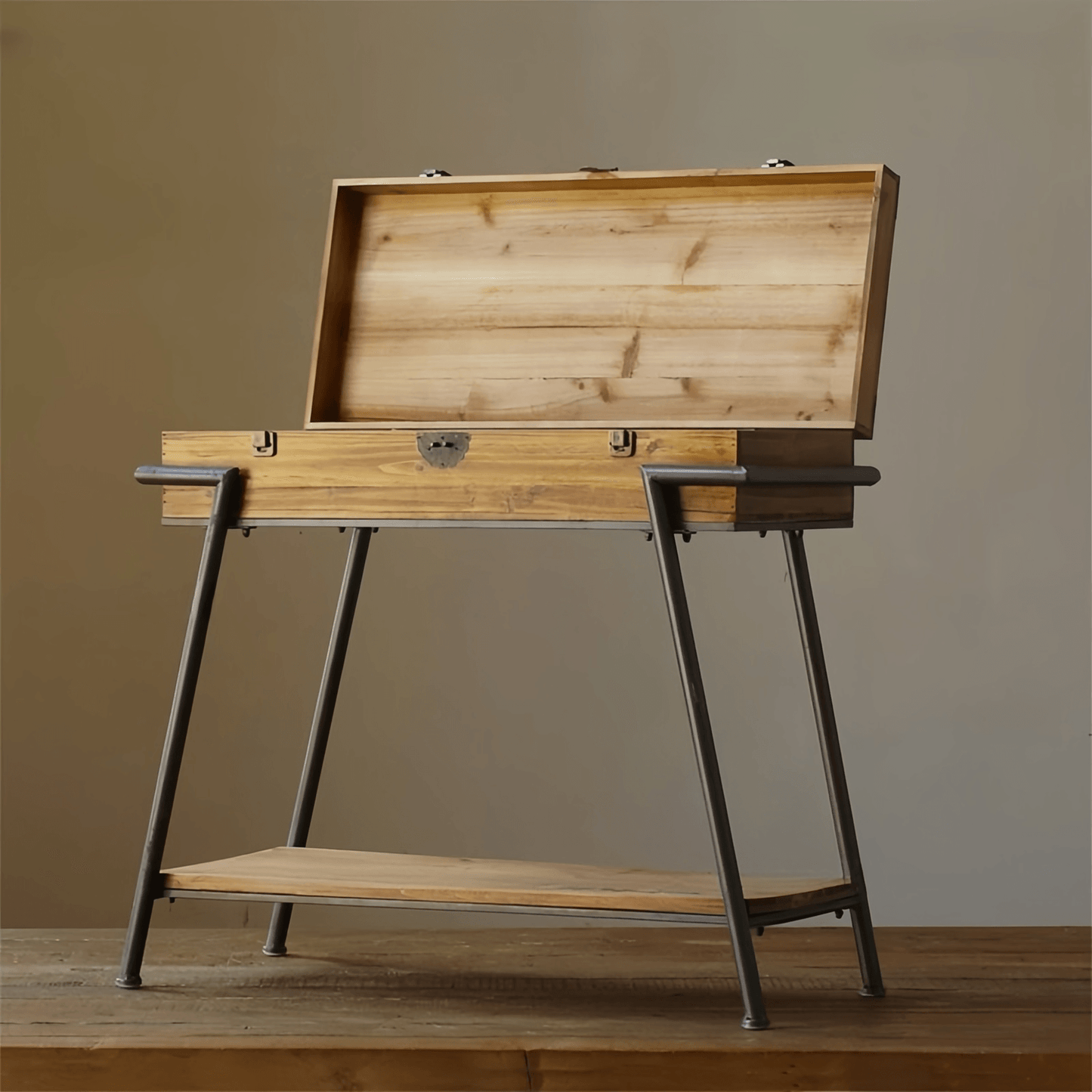 Wood Porch Console Table Side Cabinet Retro Sofa Table