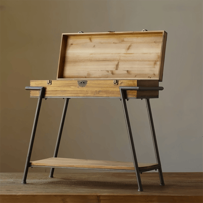 Wood Porch Console Table Side Cabinet Retro Sofa Table