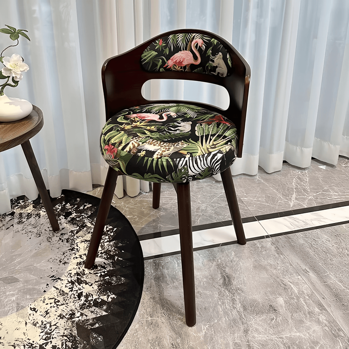 Vintage Makeup Vanity Chair Swivel Vanity Stool With Backrest