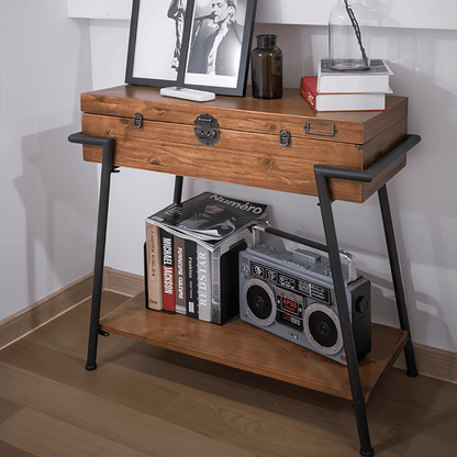 Wood Porch Console Table Side Cabinet Retro Sofa Table