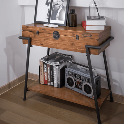 Wood Porch Console Table Side Cabinet Retro Sofa Table