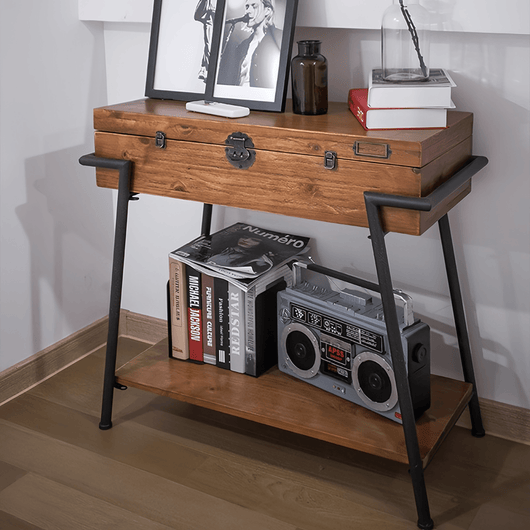 Wood Porch Console Table Side Cabinet Retro Sofa Table