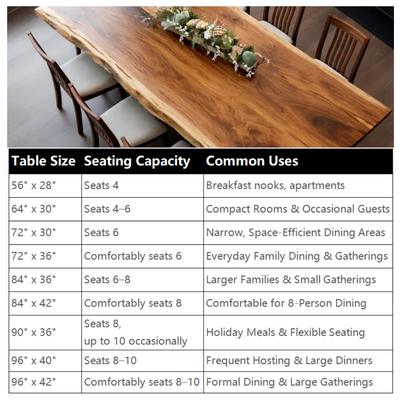 "Onegrain" Live Edge Solid Wood Dining Table with U Shape Metal Legs
