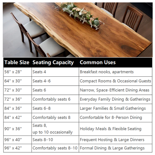 "Onegrain" Live Edge Solid Wood Dining Table with U Shape Metal Legs