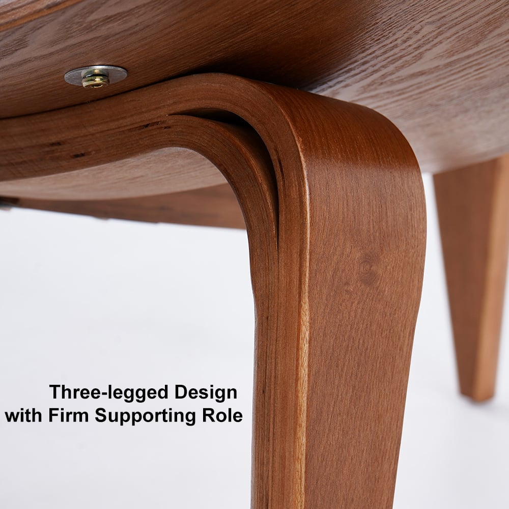 Light Luxury Arch Shell Chair, Walnut Finish Lounge Chair, Modern Shell Chair, Italian Leather Armless Chair