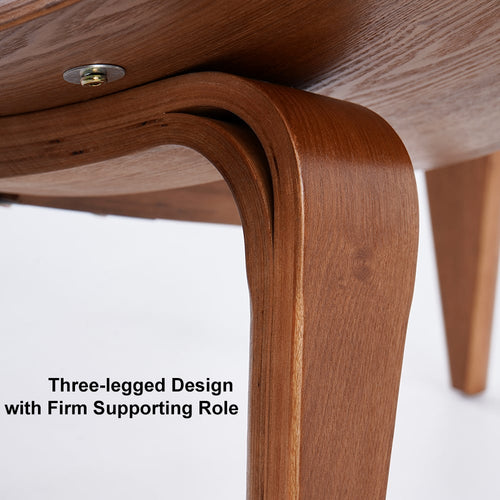 Light Luxury Arch Shell Chair, Walnut Finish Lounge Chair, Modern Shell Chair, Italian Leather Armless Chair