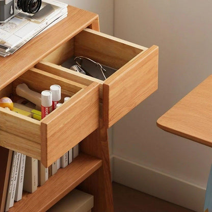 Solid Wood Floor-Standing Rack Living Room Bookshelf Storage Cabinet