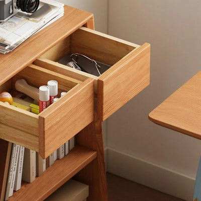 Solid Wood Floor-Standing Rack Living Room Bookshelf Storage Cabinet