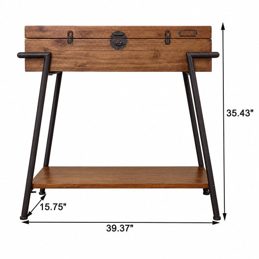 Wood Porch Console Table Side Cabinet Retro Sofa Table